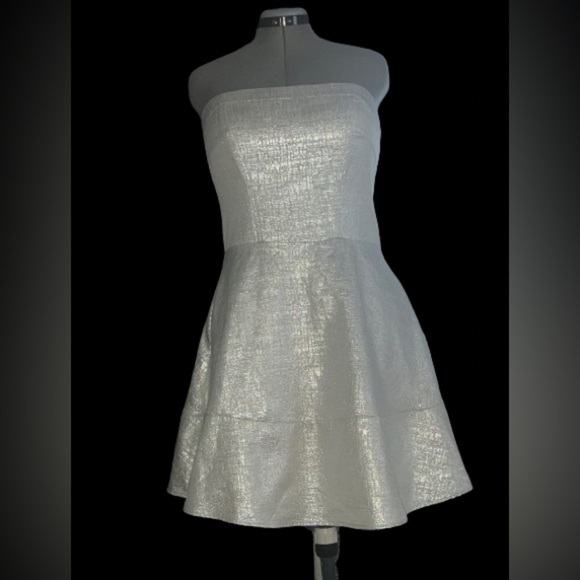 Express silver metallic dress, size 12( tagged a sz 12, but fits like a sz 8) - Picture 1 of 4